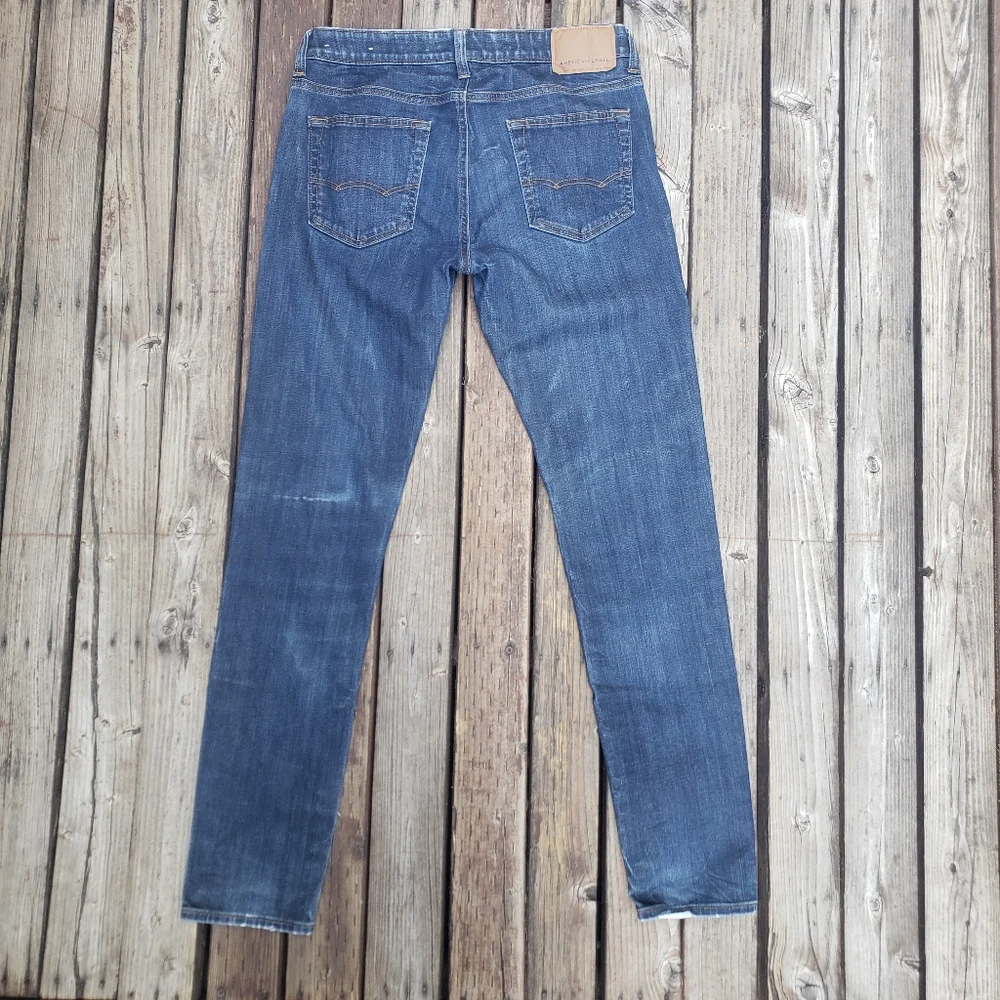 American Eagle Outfitters FLEX Dark Blue and Distressed Jeans - 32x34